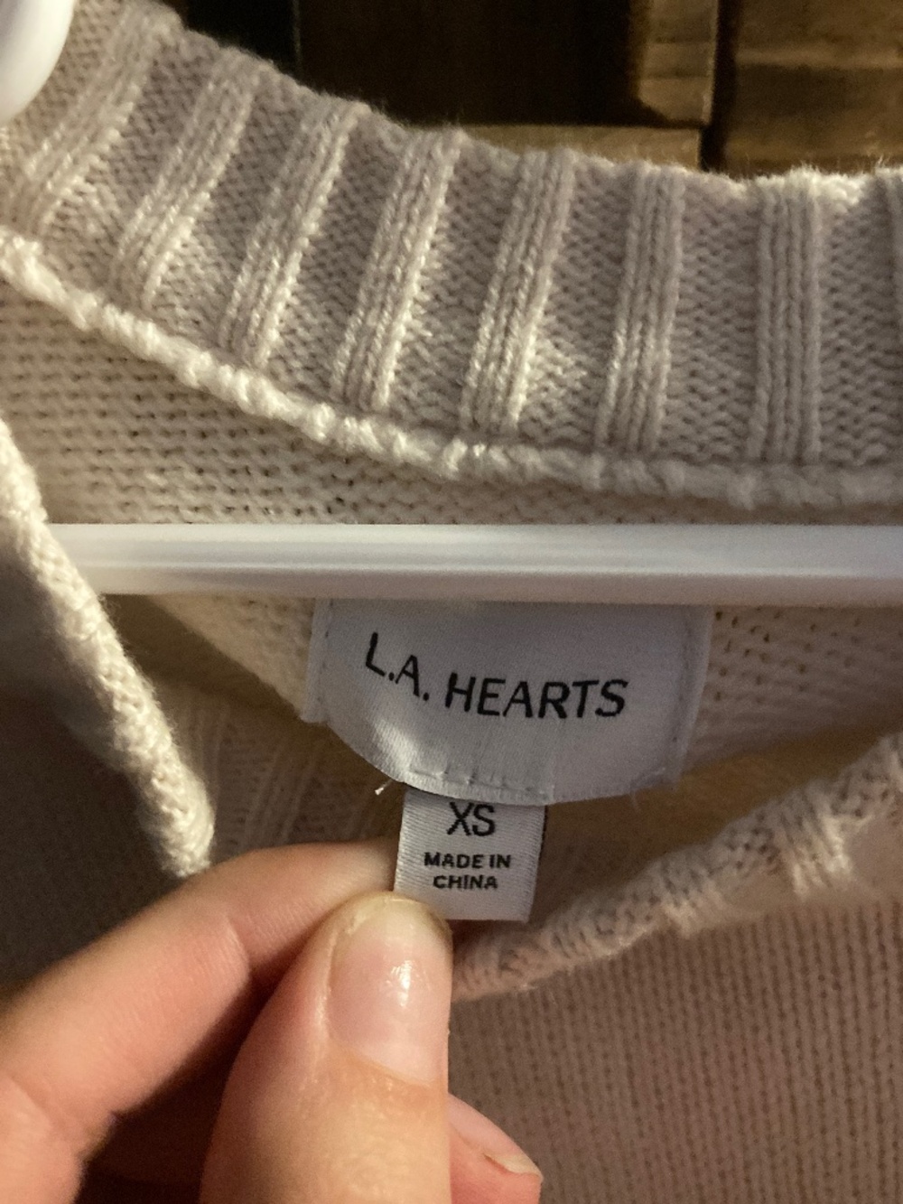 NWT LA Hearts pacsun crop sweater cream off white beige xs fall knit